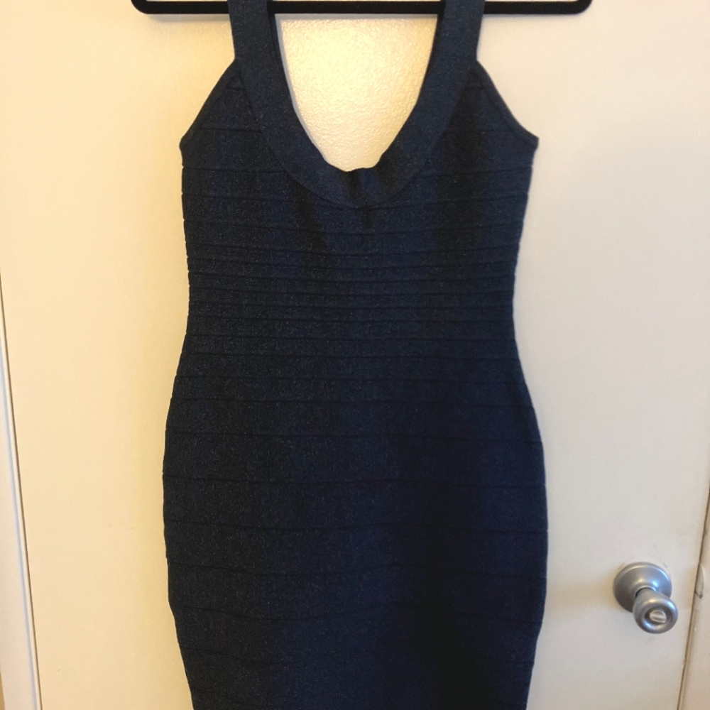 Herve Leger Navy Bandage Dress